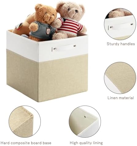 FinishingBo 13x13x13 Storage Cube Bins 6 Pack, Cube Shelf Baskets - Image 6