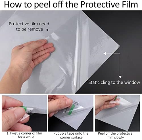 HIDBEA White Frosted Glass Window Privacy Film,Static Cling 35.4 in x 8.2 ft - Image 6