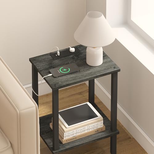 TUTOTAK End Table with Charging Station, Side Table Set of 2, Nightstand - Image 7
