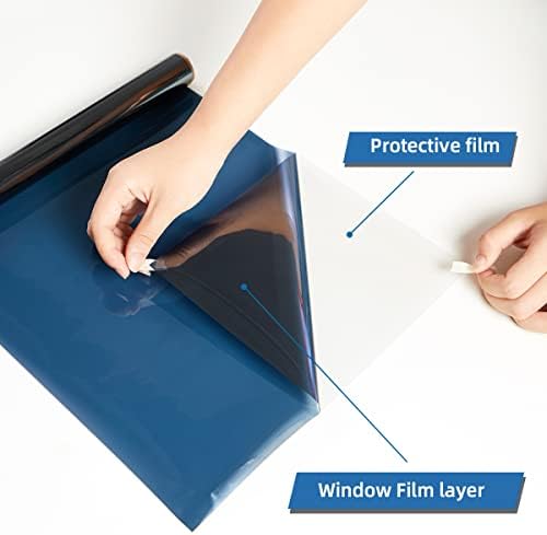 XIAWEI One Way Window Privacy Film with Tools, 31.5In×6.5Ft, Mercury Blue - Image 6