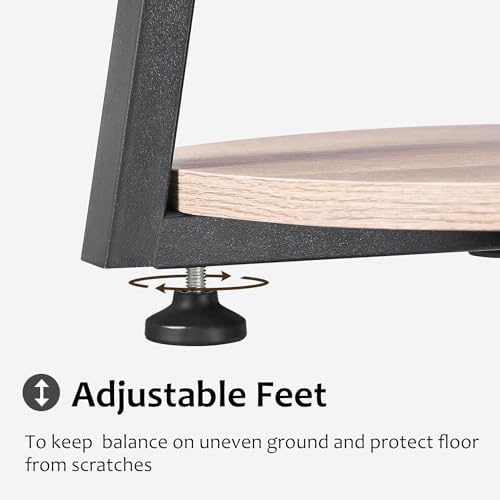 BEWISHOME Round End Table with Charging Station, Greige KTZ51G - Image 7