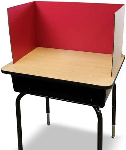 Flipside Products 18”x 48” Red Study Carrel, Privacy Boards, Student Privacy and Focus Booth for The Classroom, Desk Divider Cubby for Tests, Made in USA - 24 Pack - Image 7