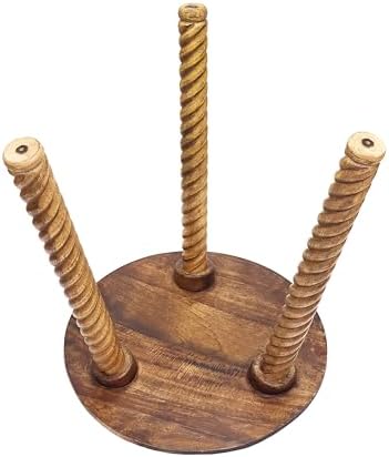 COTTON CRAFT Solid Wood End Table - 18 Inch Round Natural Hand Carved Table - Image 7