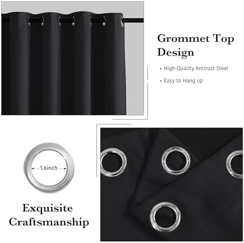 RYB HOME 100% Blackout Doorway Curtains, Closet Curtain for Open Closet - Image 6