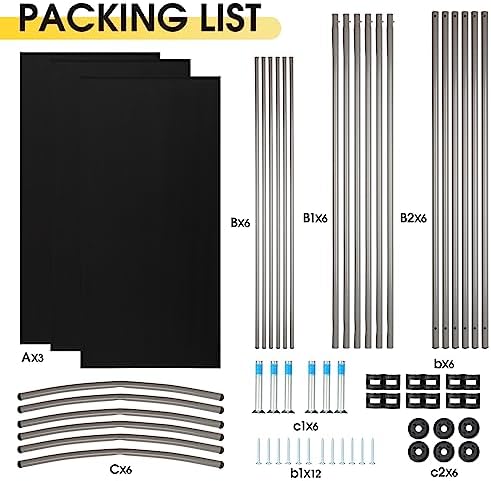 RANTILA 3 Panel Privacy Screen, 6 Ft Tall Folding Privacy Screen Room Dividers, Freestanding Room Partition Wall Dividers, 102''W x 20''D x 71''H, Black - Image 7