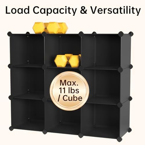 MAGINELS Cube Storage Organizer with Door,Cube Shelves Units, Plastic Storage Cubes, DIY Closet Organizer, Modular Closet Storage Shelves Ideal for Home, Bedroom, (9 Cube) - Image 7