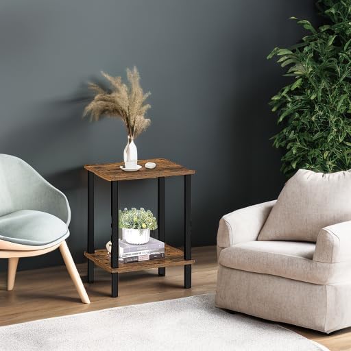 TUTOTAK End Table, Side Table, Nightstand, 2-Tier Storage Shelf - Image 6
