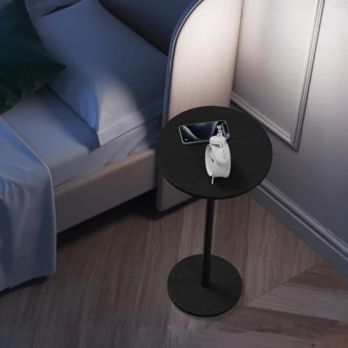 Round Small Side Table Set of 2 for Small Spaces, Black - Image 6