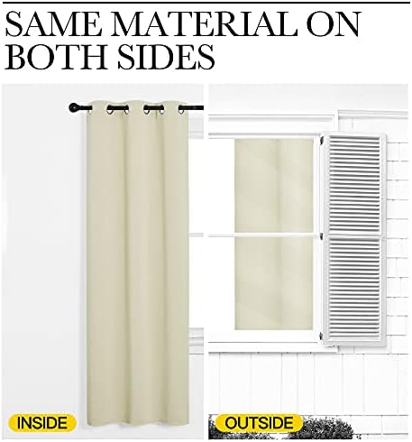 NICETOWN Beige Door Curtain for Doorway Privacy, Curtains 120 Inch Length, Room Divider Curtain Cover, Blackout Temporary Insulated Closet Curtain for Bedroom Closet (1 Panel, 5ft Wide) - Image 7