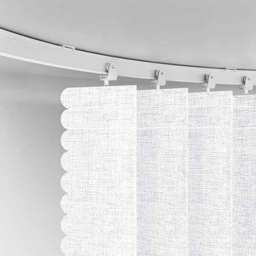 Room Divider Curtain Sets with Flexible Ceiling Track, Privacy Soundproof Curtain for Bedroom Office Patio Sliding Door(White, W100 x L96, 1 Pack) - Image 6