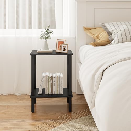 TUTOTAK End Table, Set of 2, Side Table, Nightstand, 2-Tier Storage Shelf - Image 7