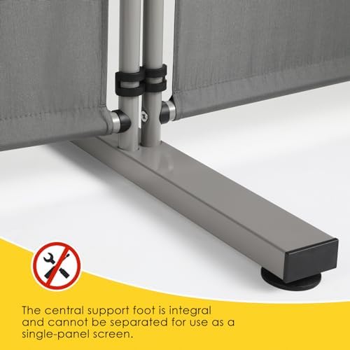 Rantila Indoor Room Divider, Portable Office Divider, Room Divider Wall Screen 2 Large Panel, Folding Partition Privacy Screen Walls Dividers for Room Separator 142" W x 71" H,Gray - Image 7