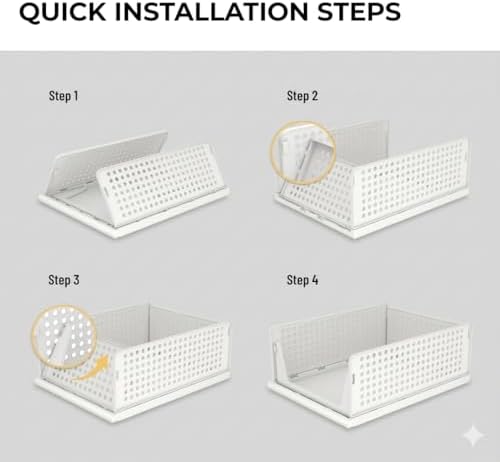 6 Pack Folding Stackable Wardrobe Drawer Storage Organiser - Image 6