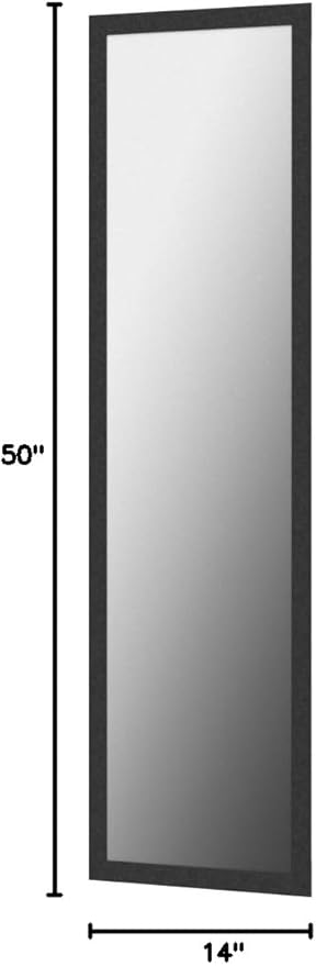 LFT HUIMEI2Y Door Mirror Full Length, Wall-Mounted Mirror Black 50" x14" - Image 10