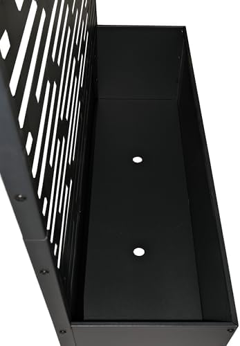 Oakland Living 6 ft. X 4 ft. Black Freestanding Metal Privacy Screen Room Divider with Flower Box - Image 6
