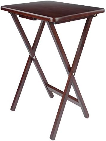 Winsome Alex Set of 4 Foldable Snack Tables, Walnut, 26" - Image 5