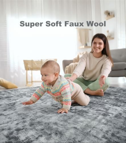 Modern Abstract 3x5 Rug, Non Slip Entryway Rug, Soft Machine Washable Rugs - Image 6