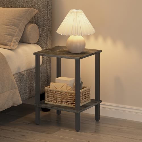 TUTOTAK End Table, Set of 2, Side Table, Nightstand, 2-Tier Storage Shelf - Image 7