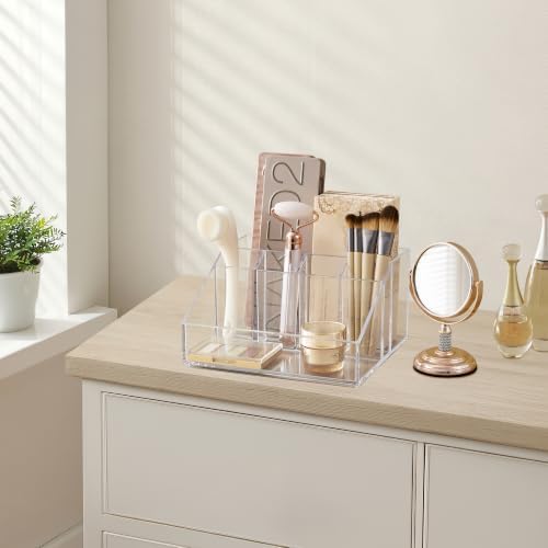STORi Stackable Desk Organizer, Clear Pen Pencil Makeup Brush Holder for Desktops and Vanities, 6 Compartment Caddy (Made in USA) - Image 6