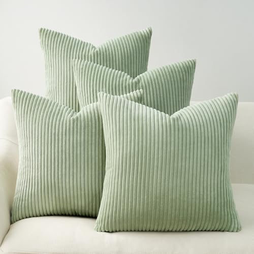 Topfinel Sage Green Decorative Throw Pillow Covers Set of 4,Soft Velvet Modern Double-Sided Designs Match Cushion Cases for Home Decor, Pillow Inserts Not Included (16x16 inch) - Image 7
