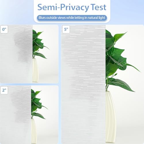 GTJ White Striped Frosted Glass Window Film, Static Cling, 47.2 x 157.5 in - Image 6