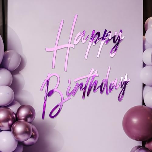 Yousoontic Happy Birthday Sign for Backdrop, 23 x 20 Inch, Classic, Purple - Image 6