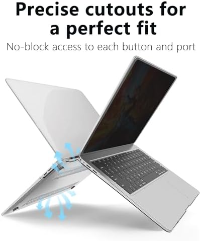 Magnetic Privacy Screen Protector Compatible with MacBook Air 13.6/13 Inch (2022-2025, M2, M3,M4), Hard Shell Case + Keyboard Cover + Screen Protector Crystal Clear Anti-Spy Anti Fingerprint - Image 7