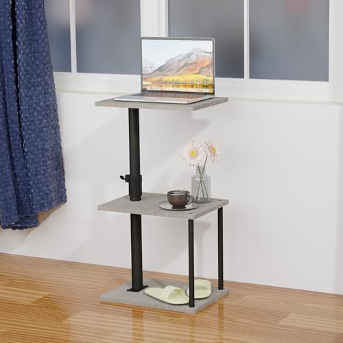 Faesun Swivel Side Table for Couch Arm, Height Adjustable C Table for Recliner or Bed, Tv Trays with Storage Shelf for Small Spaces- Small Nightstand Table for Living Room, Bedroom - Image 6