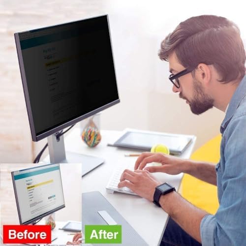 Desktop Privacy Filter for 29 inch Widescreen Monitor, Blue Light Blocking Shield & Anti-Glare for Desktop Computer, Removable Anti-Spy Monitor Security Screen Protector Film (26.38 X 11.02 in) - Image 7