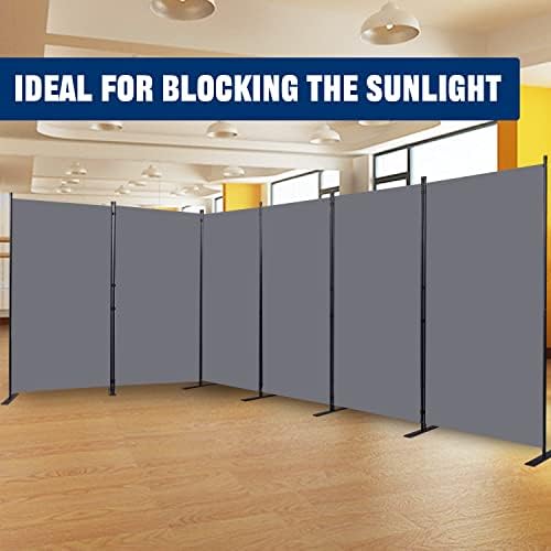 Room Divider 6 Panel-204''Wide,6FT Room Dividers and Folding Privacy Screen - Image 6