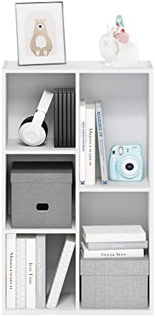 Furinno LUDER Book Shelf, 5-Cube Bookshelf, Reversible Bookcase, 9.4 x 19.5 x 31.5, Easy Assembly, for Living Room, Bedroom, Home Office, White - Image 6
