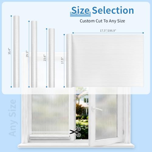 Deep Dream Reeded Glass Window Privacy Film, Frosted Glass Film, Removable 3D Decorative Decals Non Adhesive, Anti-Glare Static Cling Vinyl for Bathroom Living Room, 29.5" x 196.9" - Image 7