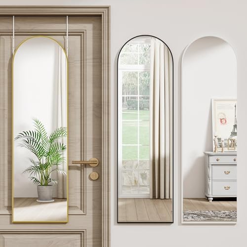 Vlush Door Mirror, Full Length Mirrors Over The Door, 14'' x 48'' Hanging/Rectangular Wall Mirror, Wall-Mounted/Hanging/Leaning, Home Decor,(Gold) - Image 6