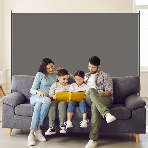 Room Divider, 72x72Inch Large Single Panel Privacy Screen with Thickened Fabric,Freestanding Partition Wall for Room Separation,Portable for Indoor Office,Bedroom,Studio Apartment,Gray - Image 7