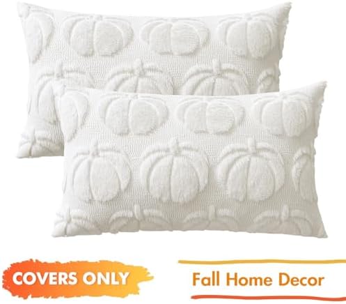 MIULEE Fall Pillow Covers Pumpkin Fall Decor Lumbar 12x20 Pure White - Image 7