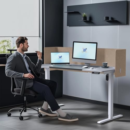 Desk Privacy Panel,2PCS L-Shaped Clamp-On Office Desk Divider,47.2" x 17.7" - Image 7