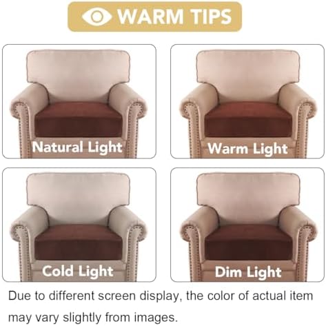 H.VERSAILTEX Velvet Stretch Couch Cushion Cover Plush Cushion Slipcover for Chair Cushion Furniture Protector Seat Cushion Sofa Cover (1 Piece Armchair Cushion Covers, Burnt Brick) - Image 6