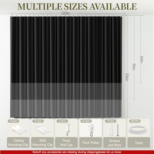 Room Divider Curtains Set, Extra Wide Blackout Curtains with Ceiling Track - Image 6