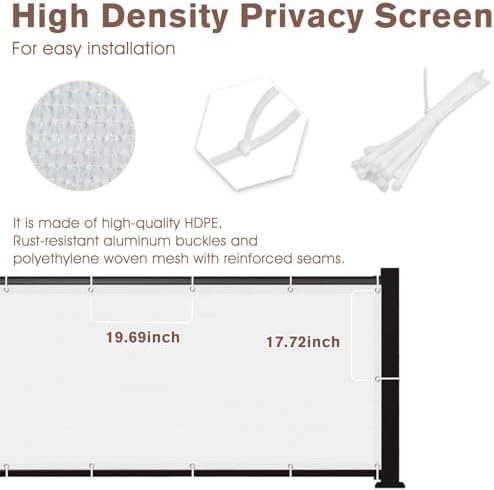 SUNNY GUARD 3' x 9' Balcony Privacy Screen, HDPE Patio Railing Cover Fence - Image 6