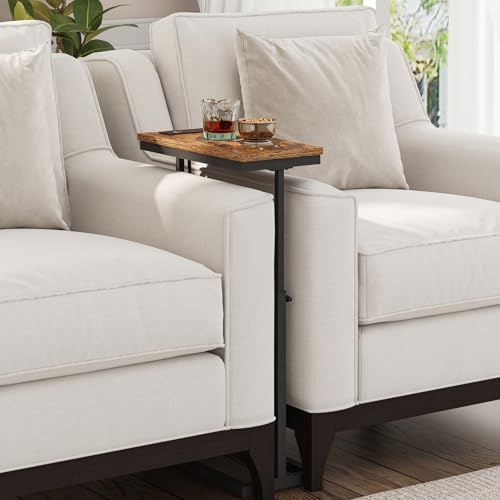 TUTOTAK End Table with Charging Station, Side Table, Tall Couch Table - Image 7