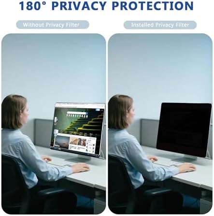 24 Inch Magnetic Computer Privacy Screen for 16:9 Widescreen Monitor, Removable Privacy Screen Anti Glare Blue Light Privacy Screen Monitor 24 inch, Anti-Scratch - Image 7