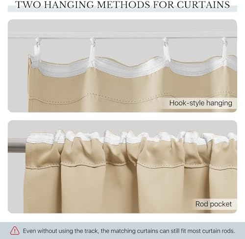 RYB HOME Room Divider Curtain with Straight Ceiling Track for Living Room - Image 7