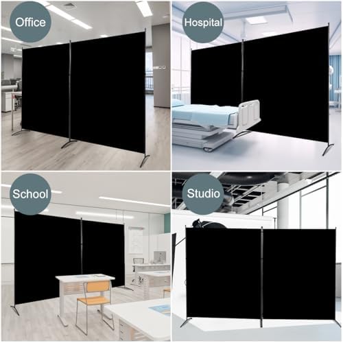 Large 2 Panel Room Divider, 142''W x 72''H Wide Divider for Room Separation - Image 7