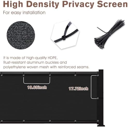 SUNNY GUARD 3' x 9' Balcony Privacy Screen, HDPE Patio Railing Cover Fence - Image 6