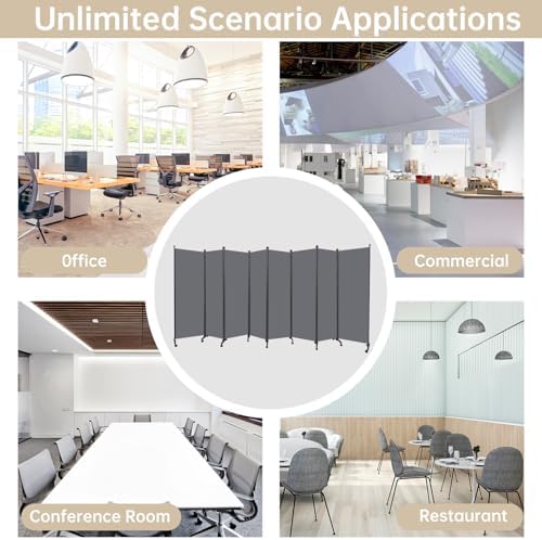 Room Divider Large 8 Panel Privacy Screen,Portable Room Partition on Wheels - Image 7