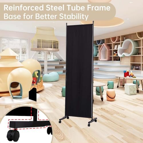 Room Divider Large 1 Panel Privacy Screen,Portable Room Partition on Wheels - Image 4