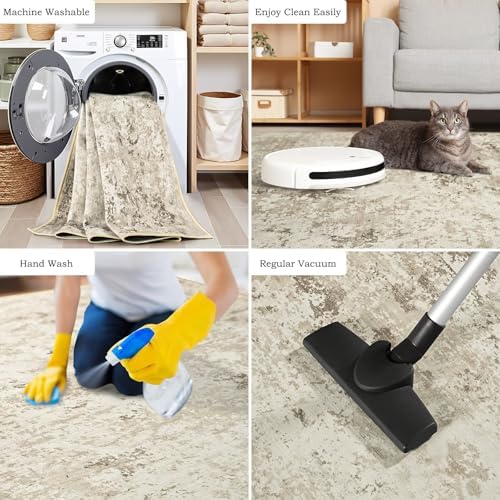Toneed Washable 2x8 Non-Slip Abstract Runner Rug for Hallway Kitchen - Image 6