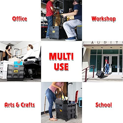 dbest Products Quik Cart Without Lid Collapsible Rolling Crate - Black - Image 4