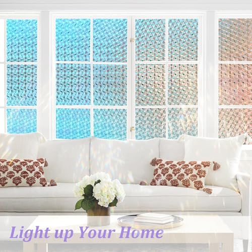 Windimiley Stained Glass Window Privacy Film, Rainbow Clings, 17.5" x 78.7" - Image 6