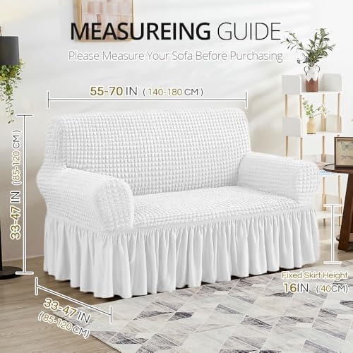 NICEEC Loveseat Covers Washable Love Seat Couch Covers Slipcover with Skirt - Image 6